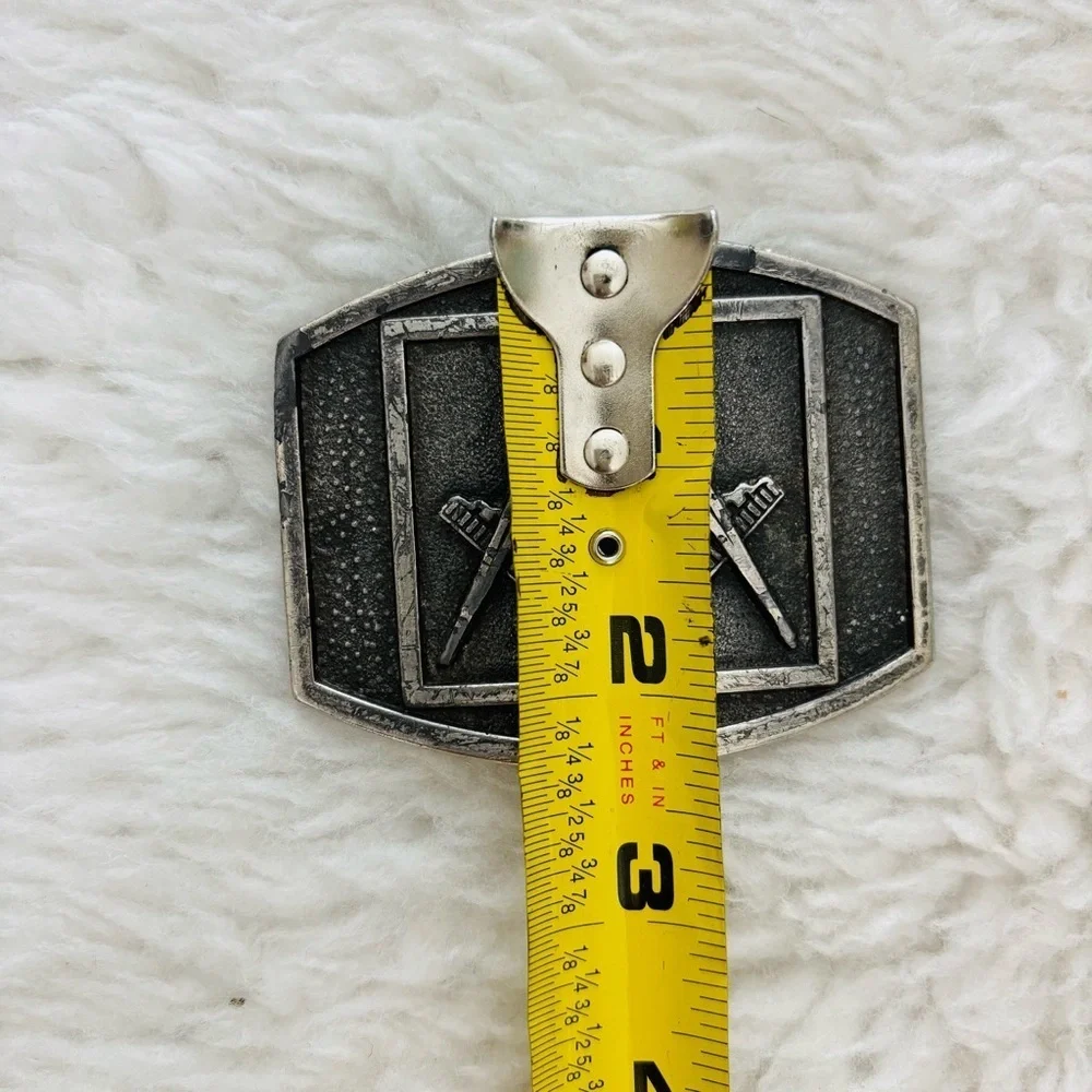 Masonic Silver Bergamot Brass Work Belt Buckle size 3”x2.5”